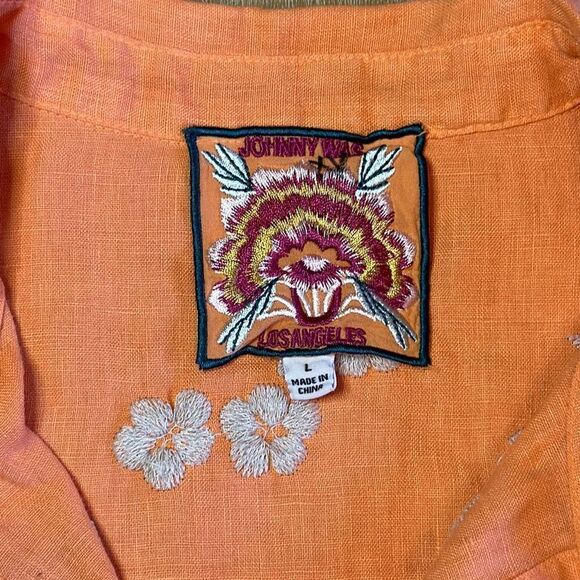 Johnny Was Lael Boxy Linen Embroidered Shirt - Picture 4 of 13